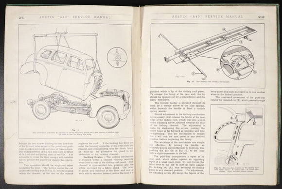 1952 Austin A40 Service Manual Vintage Automotive Reference Book Made In England