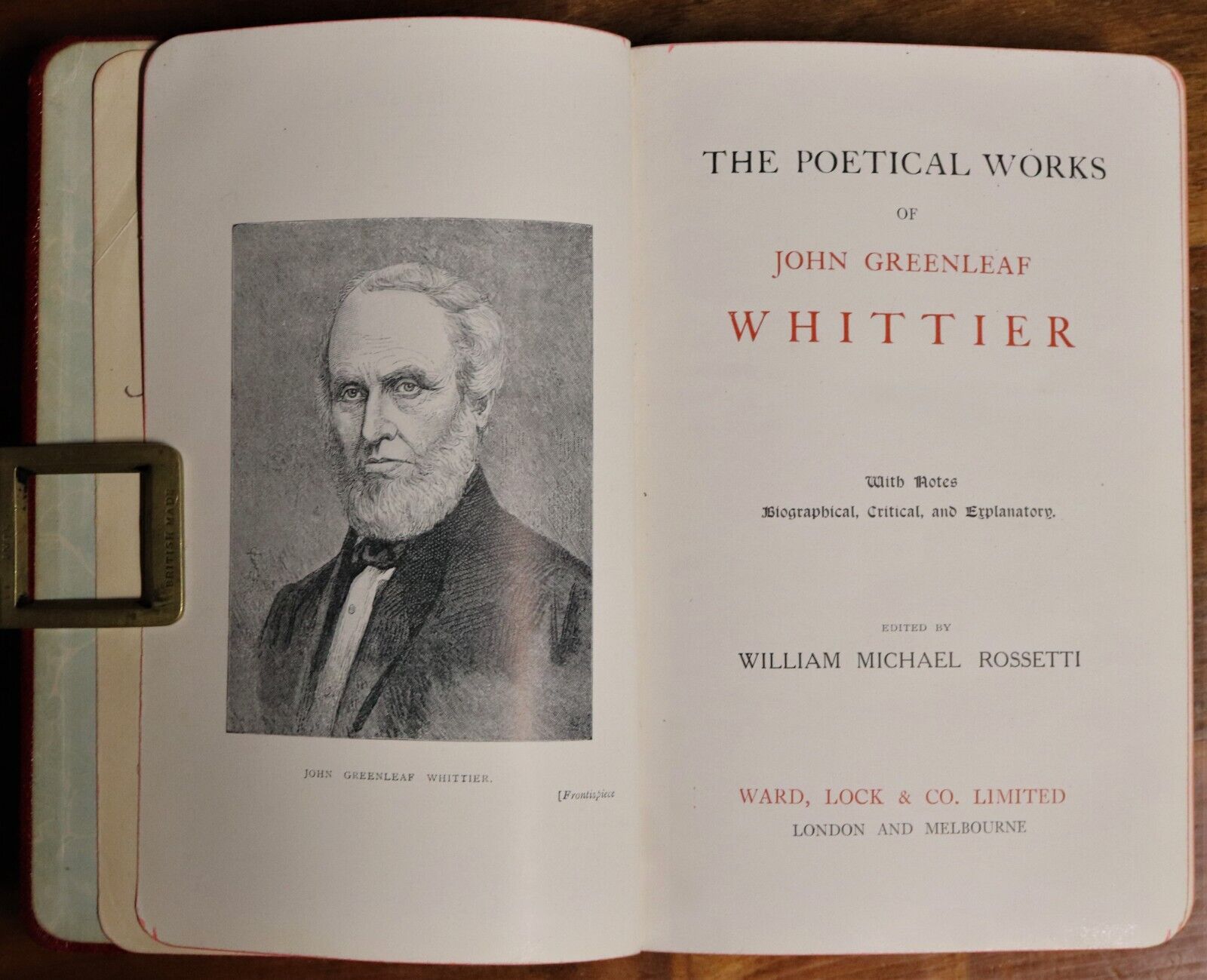 c1910 The Poetical Works Of John Greenleaf Whittier Antique American Poetry Book - 0