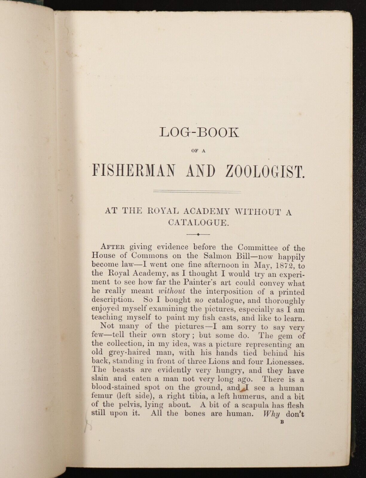 1883 Log-Book Of A Fisherman & Zoologist F Buckland Antique Natural History Book