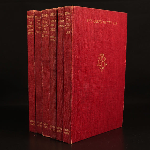 John Ruskin 6 Volume Antique Book Collection 1906 George Allen London Editions