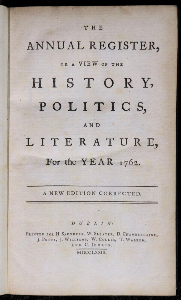 1761-1825 7vol The Annual Register Antiquarian British History Reference Books