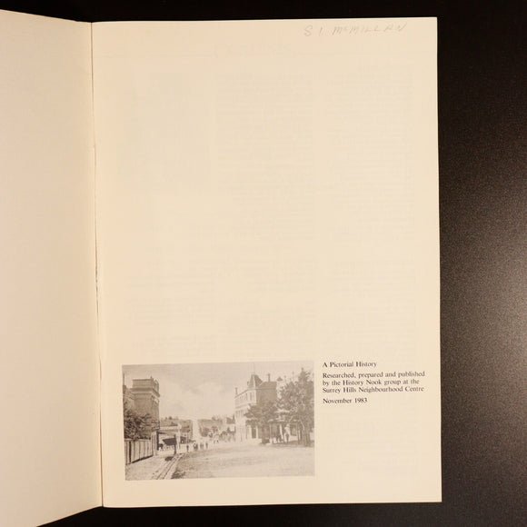 1983 Surrey Hills Centennial 1883-1983 Australian Melbourne Local History Book