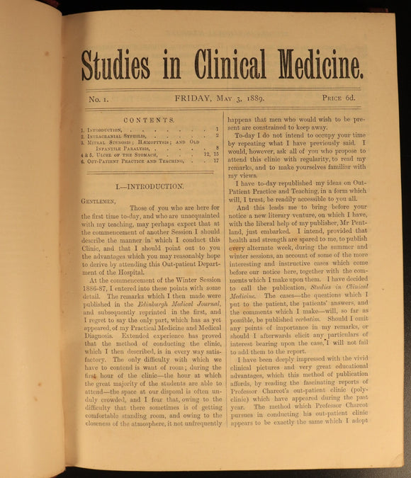 1890 Studies In Clinical Medicine by Byrom Bramwell Antiquarian Medical Book