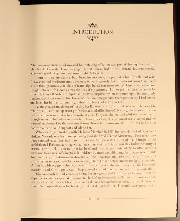 Melba A Family Memoir by Pamela Vestey 2000 Australian Theatre History Book