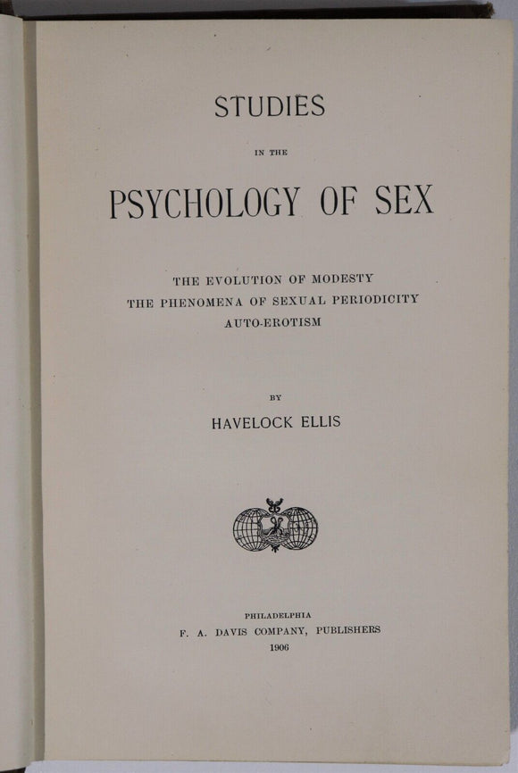 1906 Studies In The Psychology Of Sex Antique Sex Psychology Reference Book Set