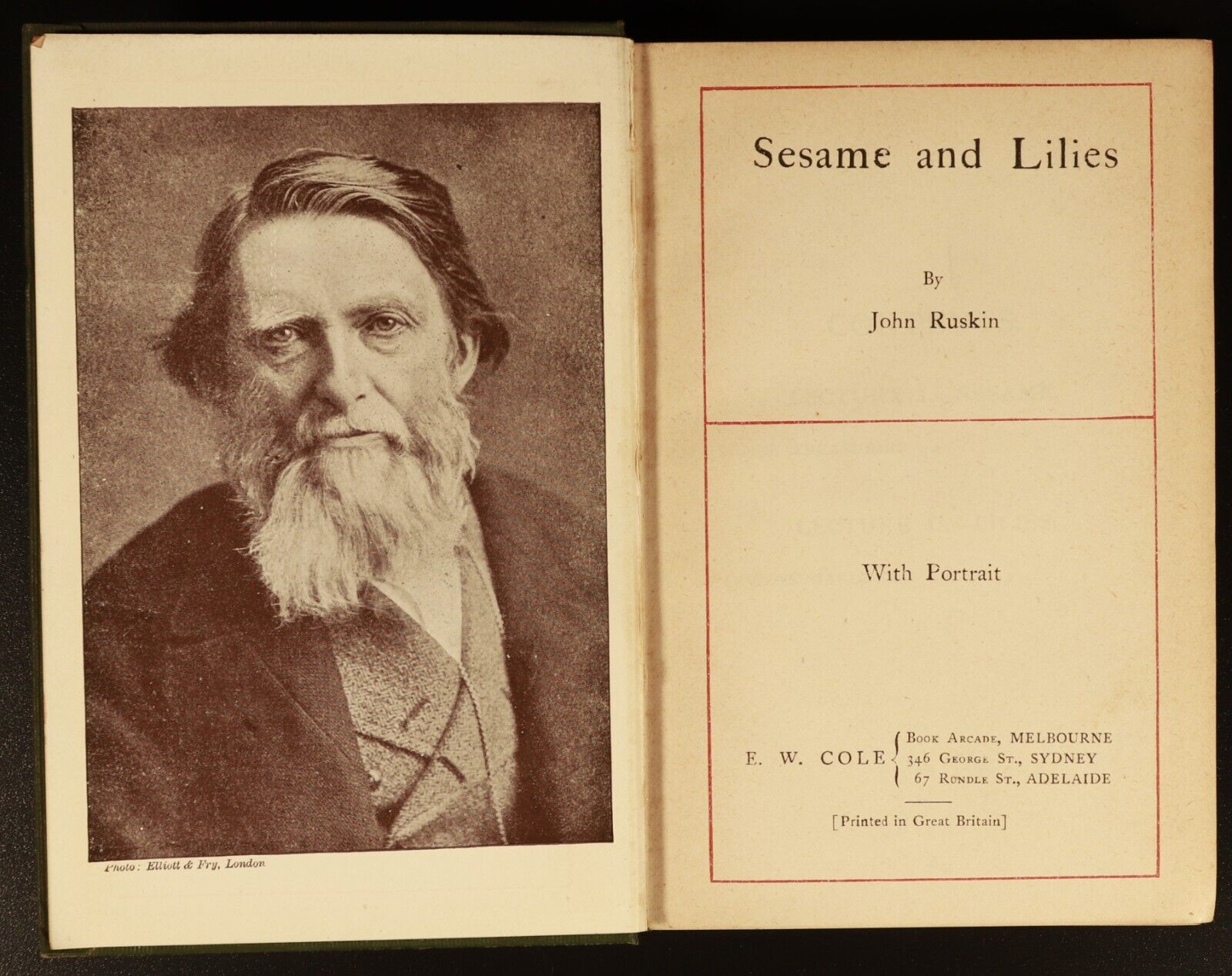 c1920 Sesame And Lillies Etc. by John Ruskin Antique British History Book