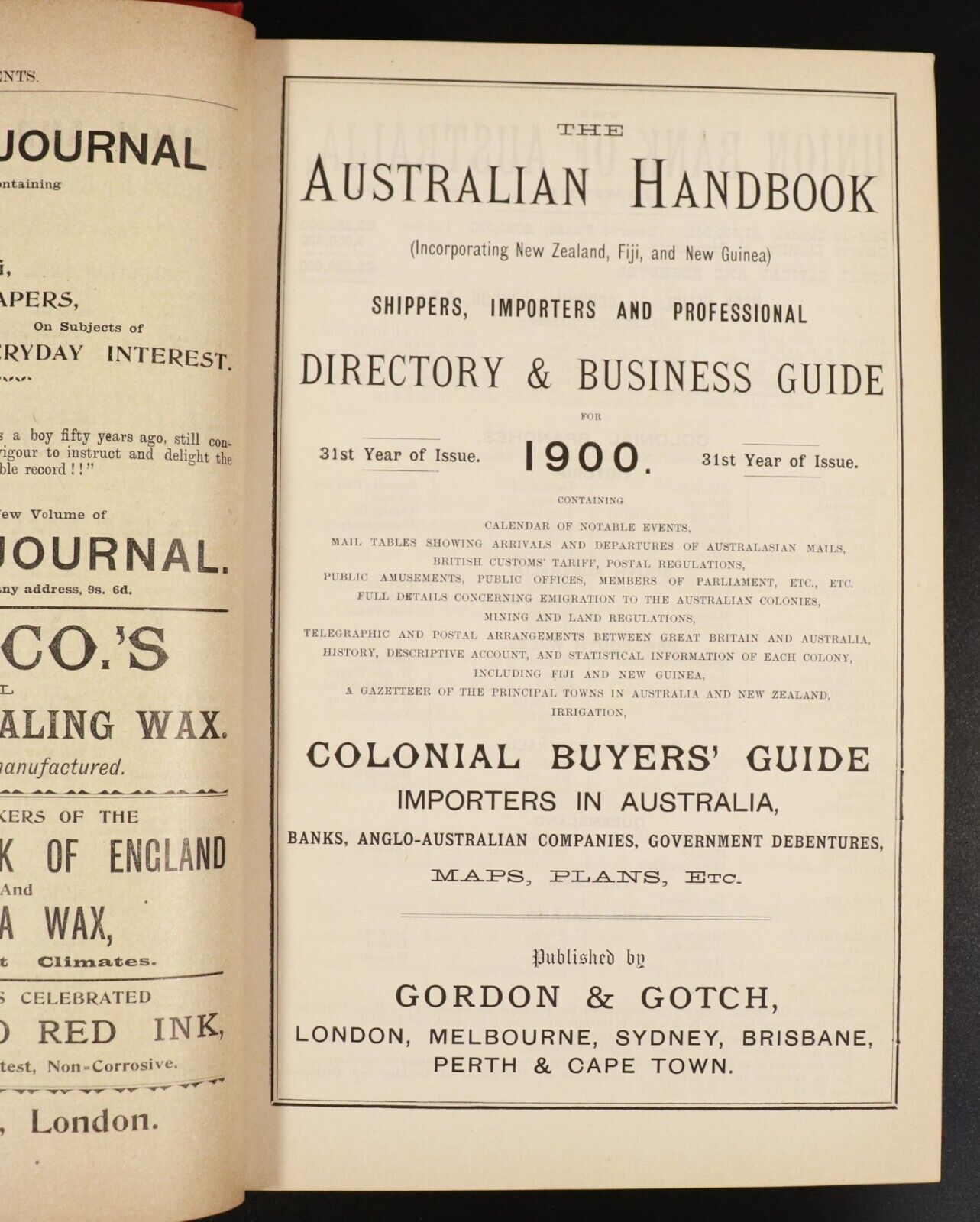 1900 Australian Handbook Directory Business Guide Antiquarian Reference Book