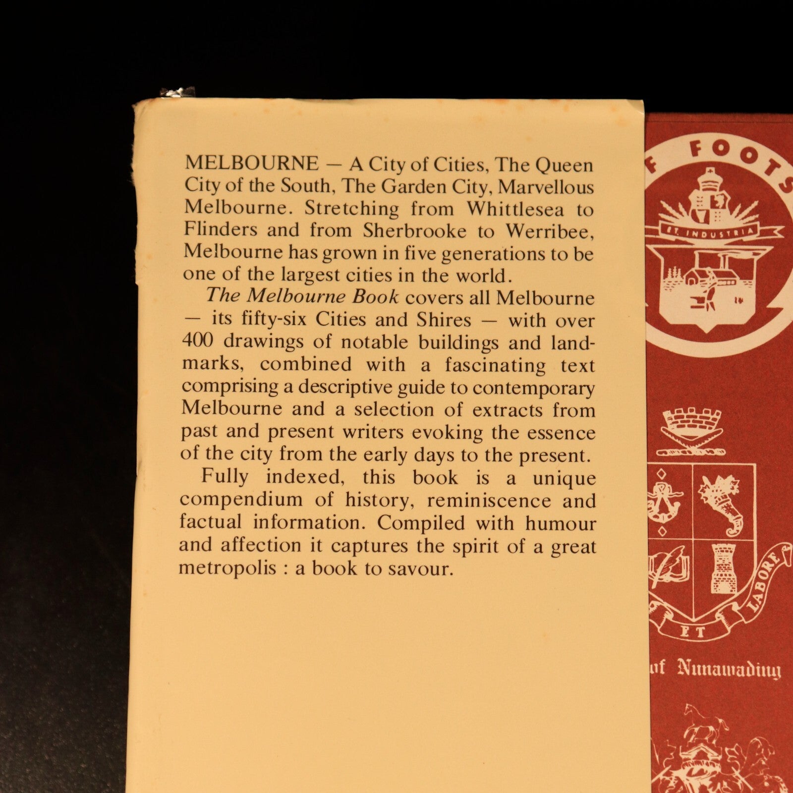 The Melbourne Book by Anthony Harvey 1982 Melbourne Australia Local History Book