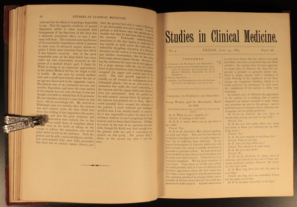 1890 Studies In Clinical Medicine by Byrom Bramwell Antiquarian Medical Book