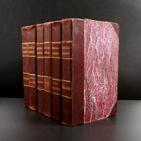 1822 6vol Historical Romances by Walter Scott Antiquarian Fiction Book Set