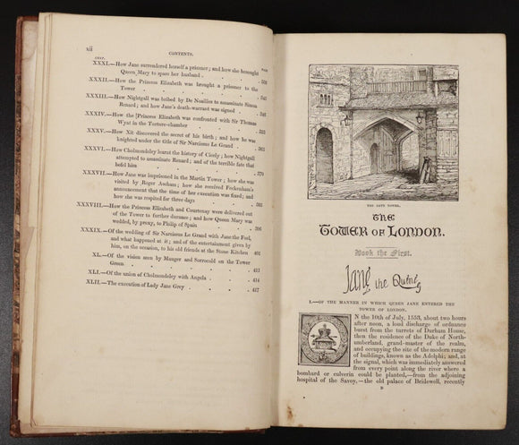 c1840 The Tower Of London Historical Romance W.H. Ainsworth Antiquarian Book