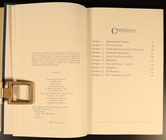 Indian Copper Policeman by Bill C. Pearce Indian History Book SIGNED 1st  Ed