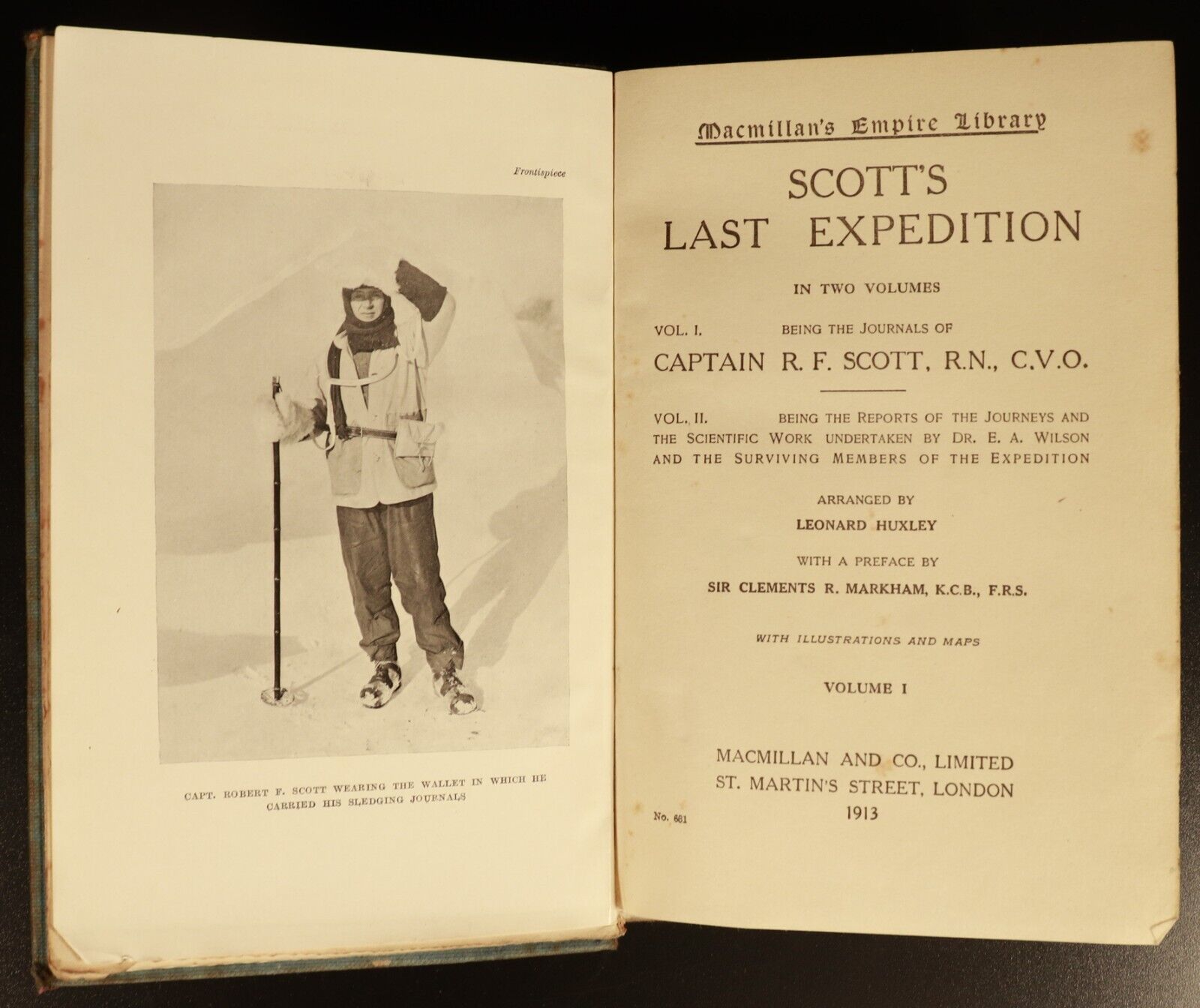 1913 Scott's Last Expedition 1st Colonial Ed. Antarctic Exploration Book Vol 1