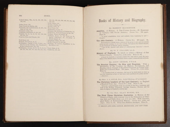 1887 America: A History by Robert MacKenzie Antiquarian American History Book