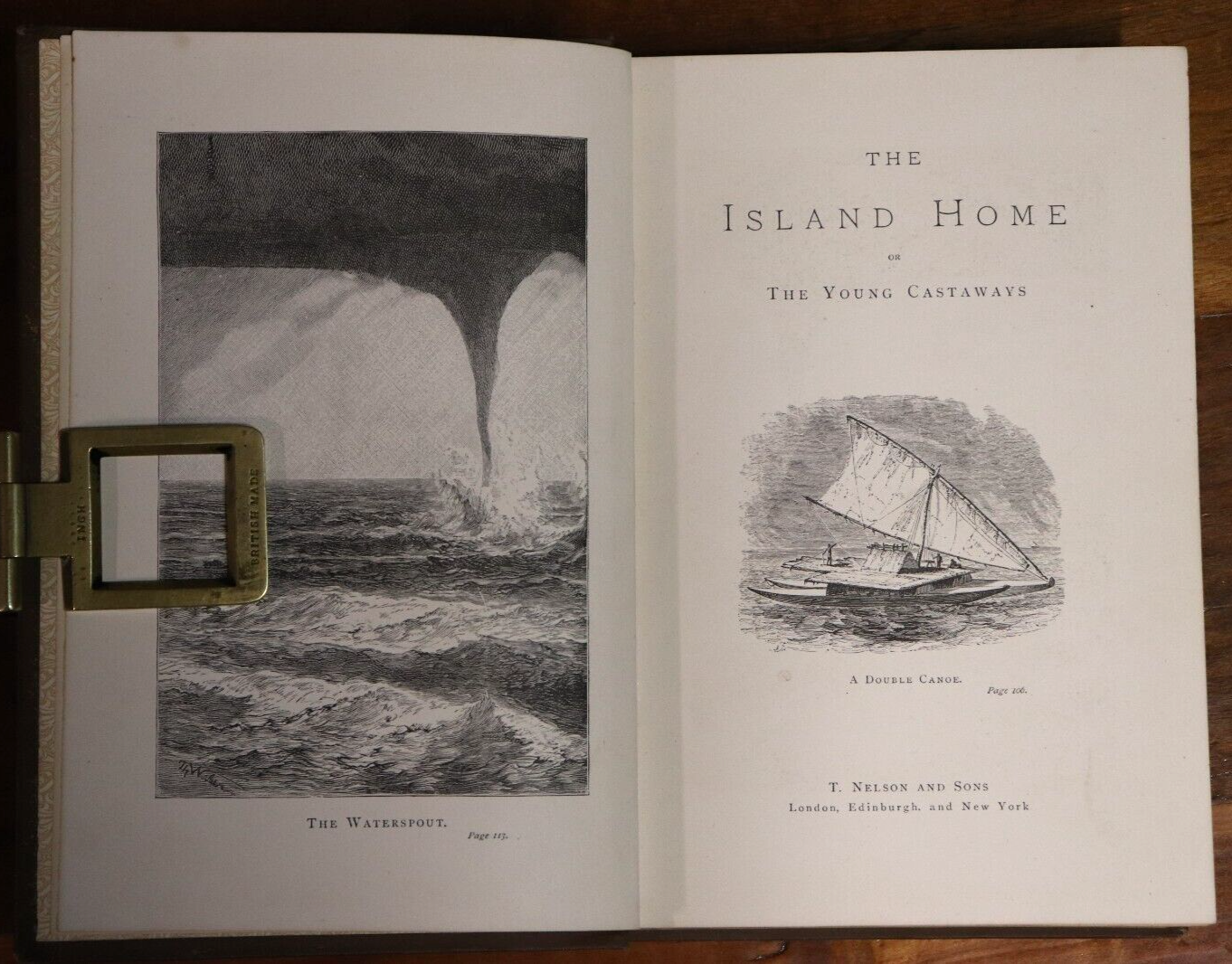 1889 The Island Home or The Young Castaways Antique Adventure Fiction Book - 0