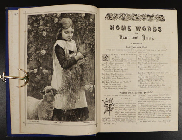 1889 Home Words For Heart & Hearth Antique British Literature Theology Book