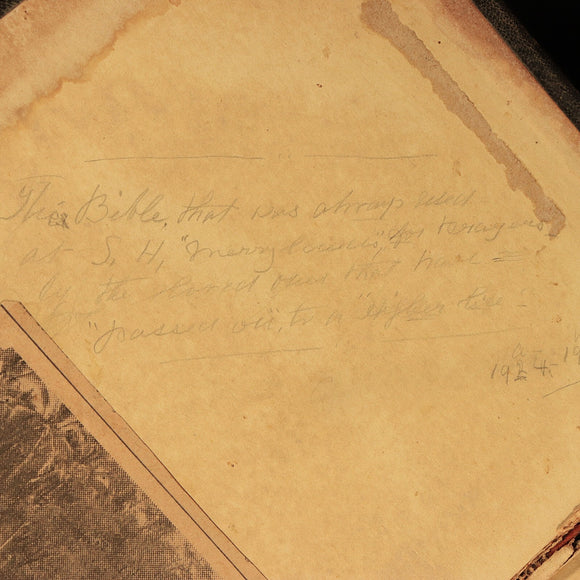 1853 The Prince James Holy Bible Antiquarian Bible With Ephemera Postcards etc