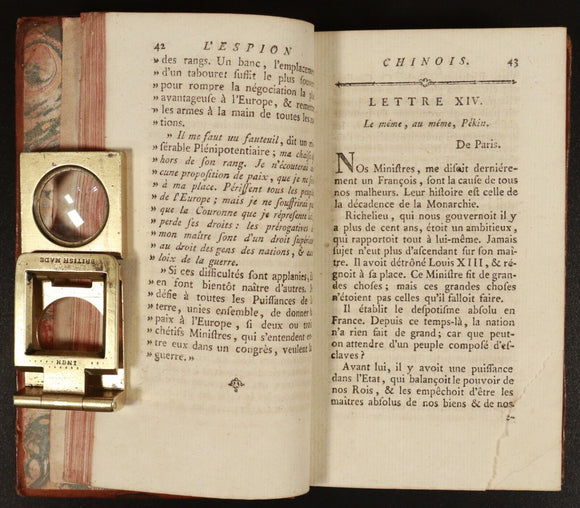1774 L'Espion Chinois ou L'Envoye Secret De La Cour De Pekin French History Book