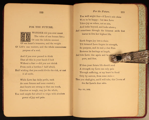 1892 Legends & Lyrics by Adelaide Anne Procter Antique British Poetry Book