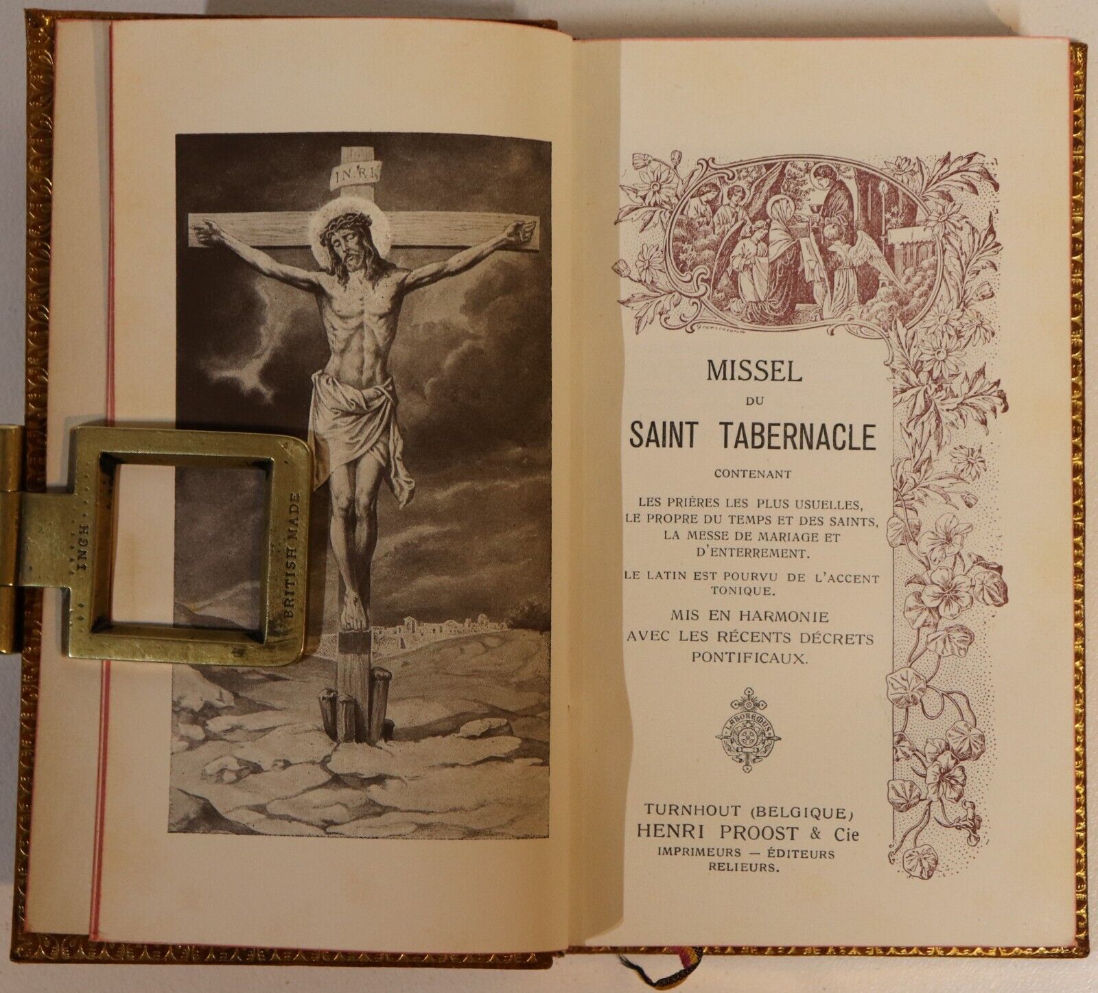 1915 Missel Du Saint Tabernacle Belgium Antique Leather Theology Religious Book