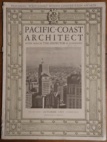 1927 Pacific Coast Architect Magazine October Architect Reference Book Magazine