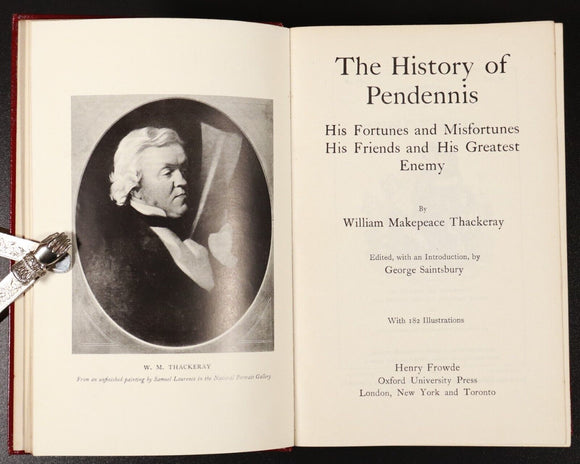 c1920 The History Of Pendennis by W.M. Thackeray Antique Fiction Book
