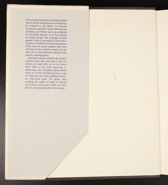 1967 Red Figured Vases Of Lucania Campania Sicily Archaeology Book Vol 2. Plates