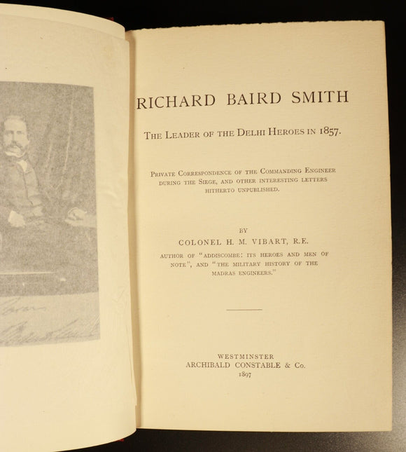 1897 Richard Baird Smith Delhi Heroes 1857 Antique Book 1st Ed PROVENANCE Map