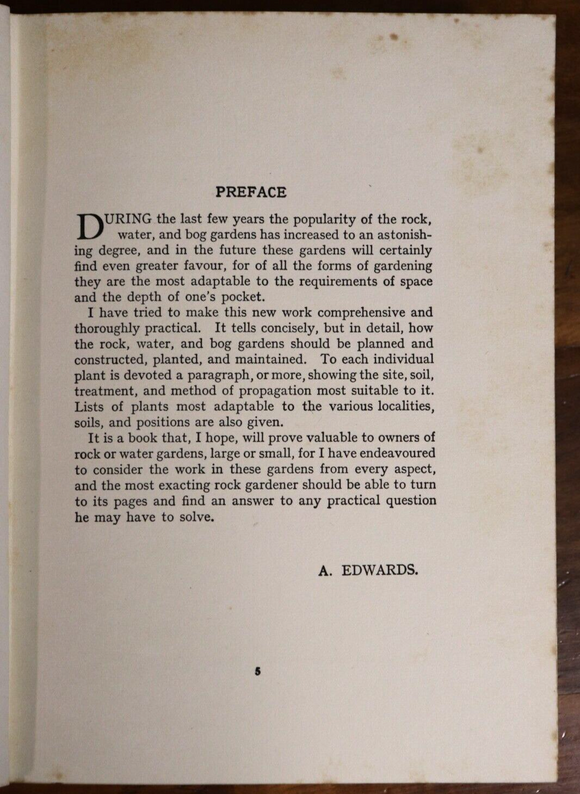 1937 Rock Gardens by A. Edwards Antique British Gardening Reference Book