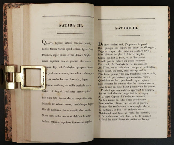 1826 Satires De Juvénal Traduites En Vers Français Antiquarian Poetry Book