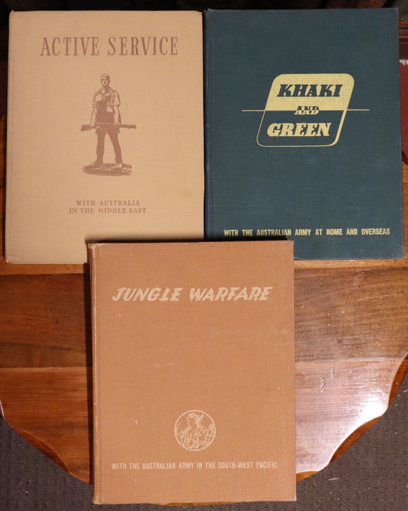 1941 Active Service Khaki & Green Jungle Warfare Australian WW2 Military Books