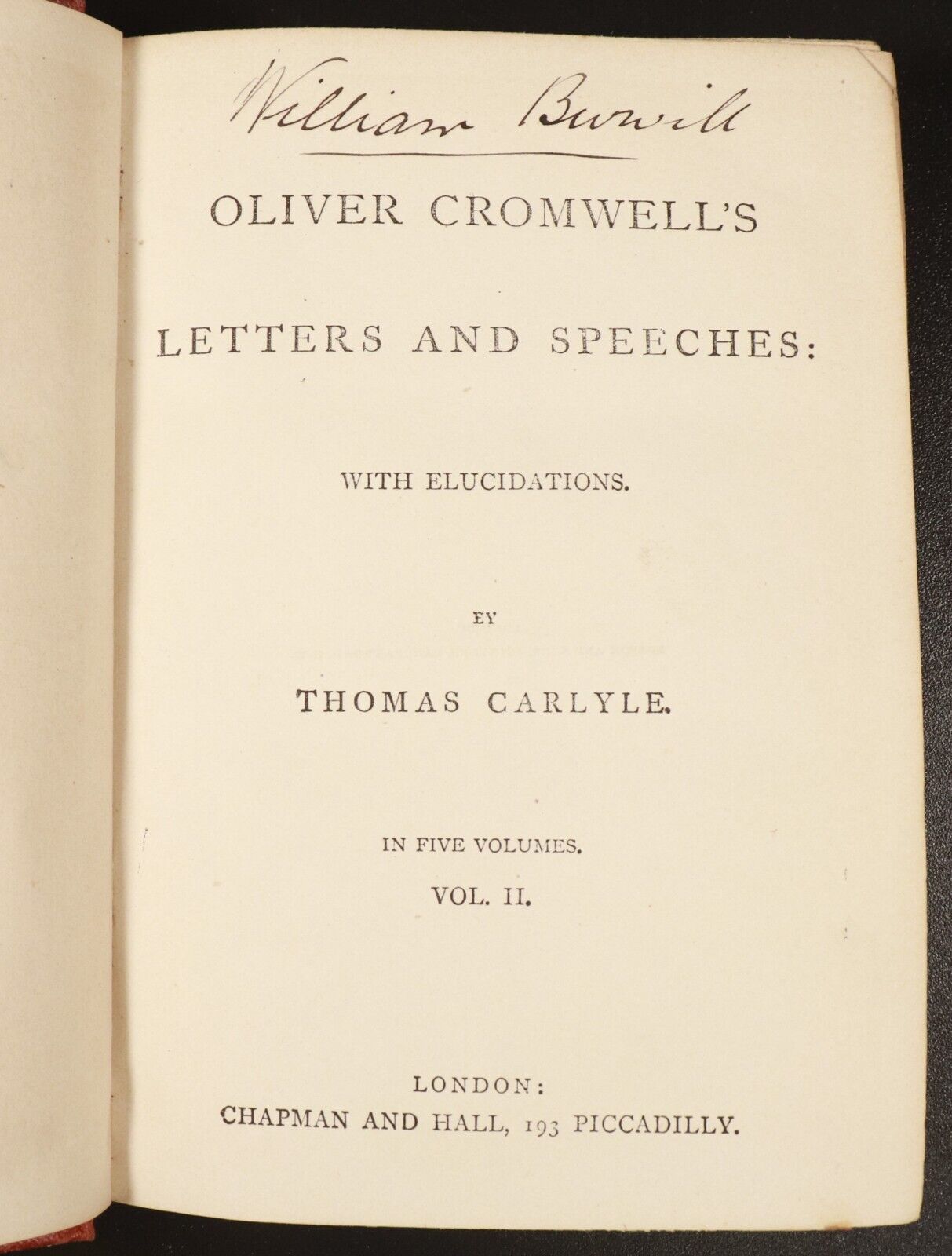 1871 5vol Oliver Cromwell Letters Speeches Thomas Carlyle Antiquarian Book Set