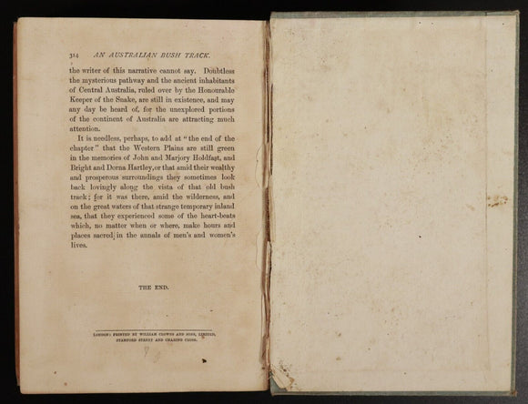 1896 An Australian Bush Track by JD Hennessey Antique Australian Fiction Book