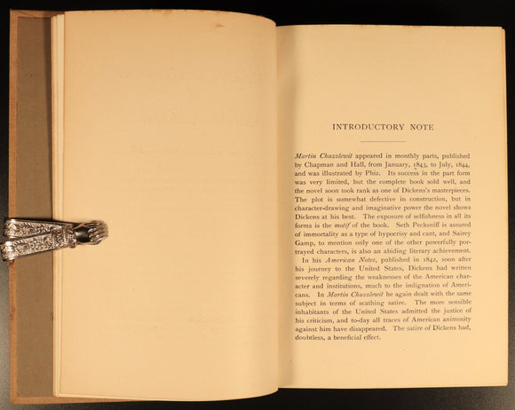 1912 Martin Chuzzlewit by Charles Dickens Antique Fiction Book Gresham V7