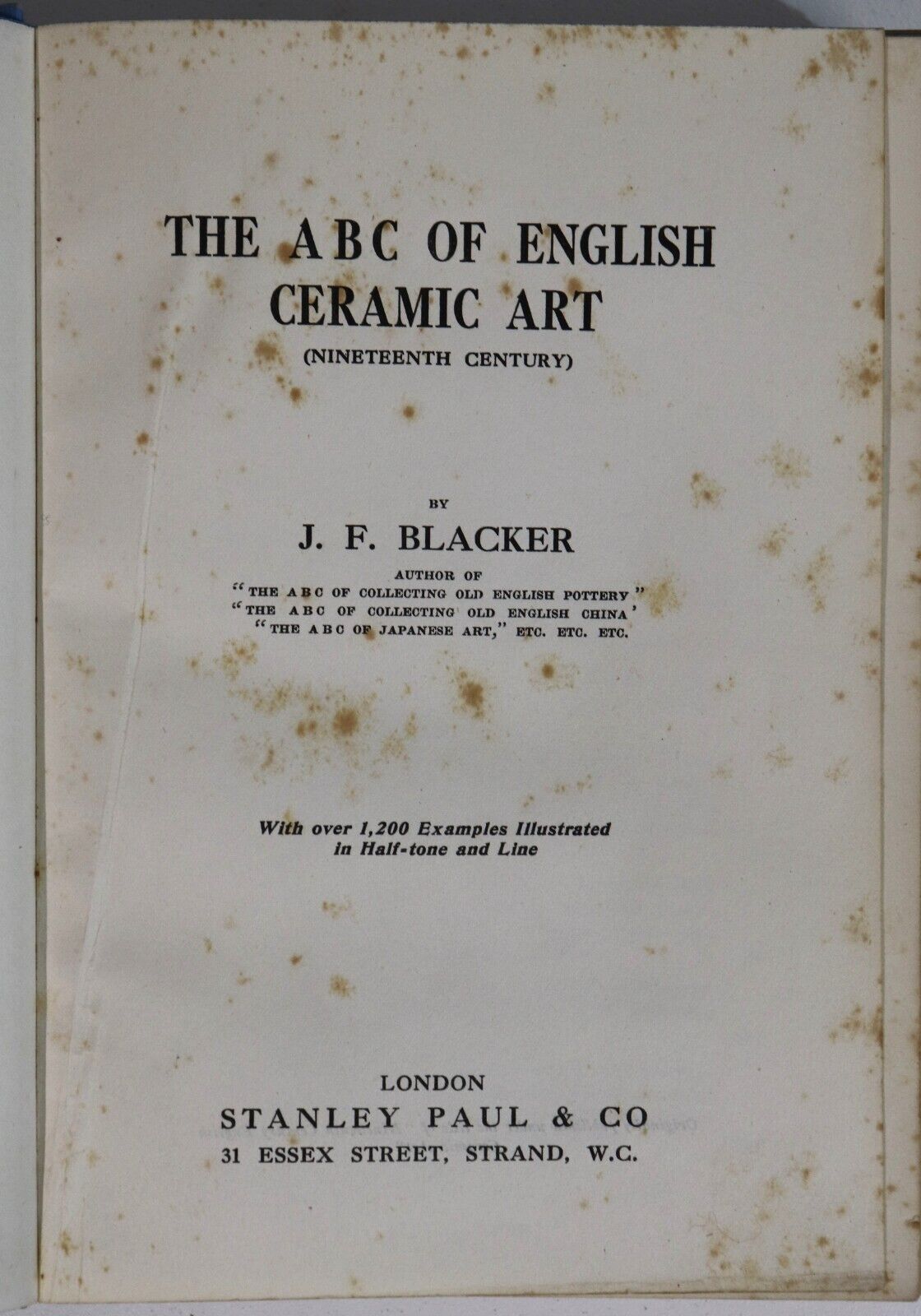 c1920 The ABC Of English Ceramic Art Antique & Collectible Reference Book