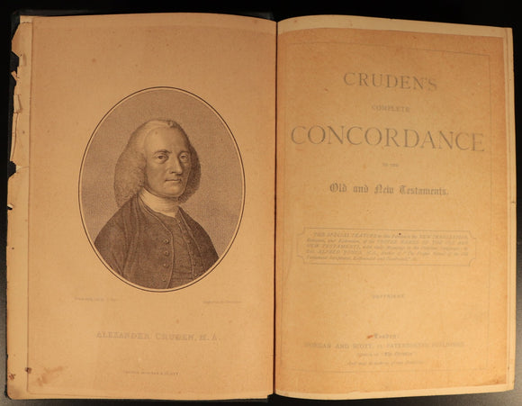 c1880 Cruden's Complete Concordance To Old & New Testament Antique Theology Book