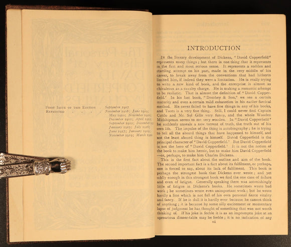 1922 David Copperfield by Charles Dickens Antique Fiction Book Everyman's