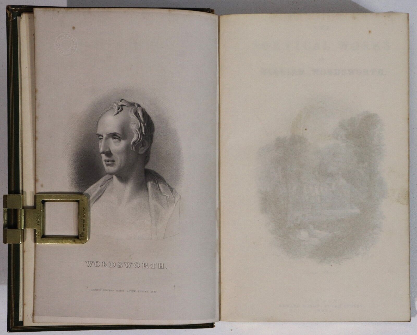 1847 The Poems Of William Wordsworth Antique Leather Bound Poetry Book