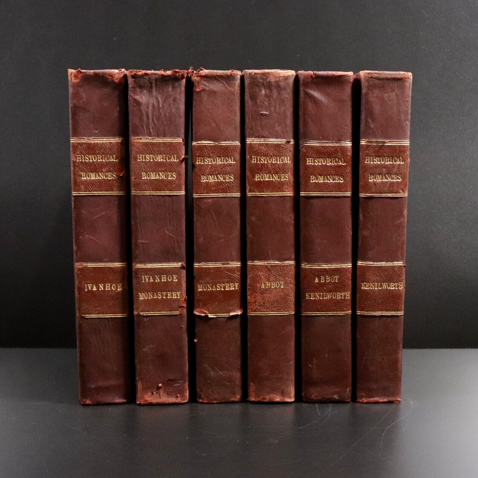 1822 6vol Historical Romances by Walter Scott Antiquarian Fiction Book Set