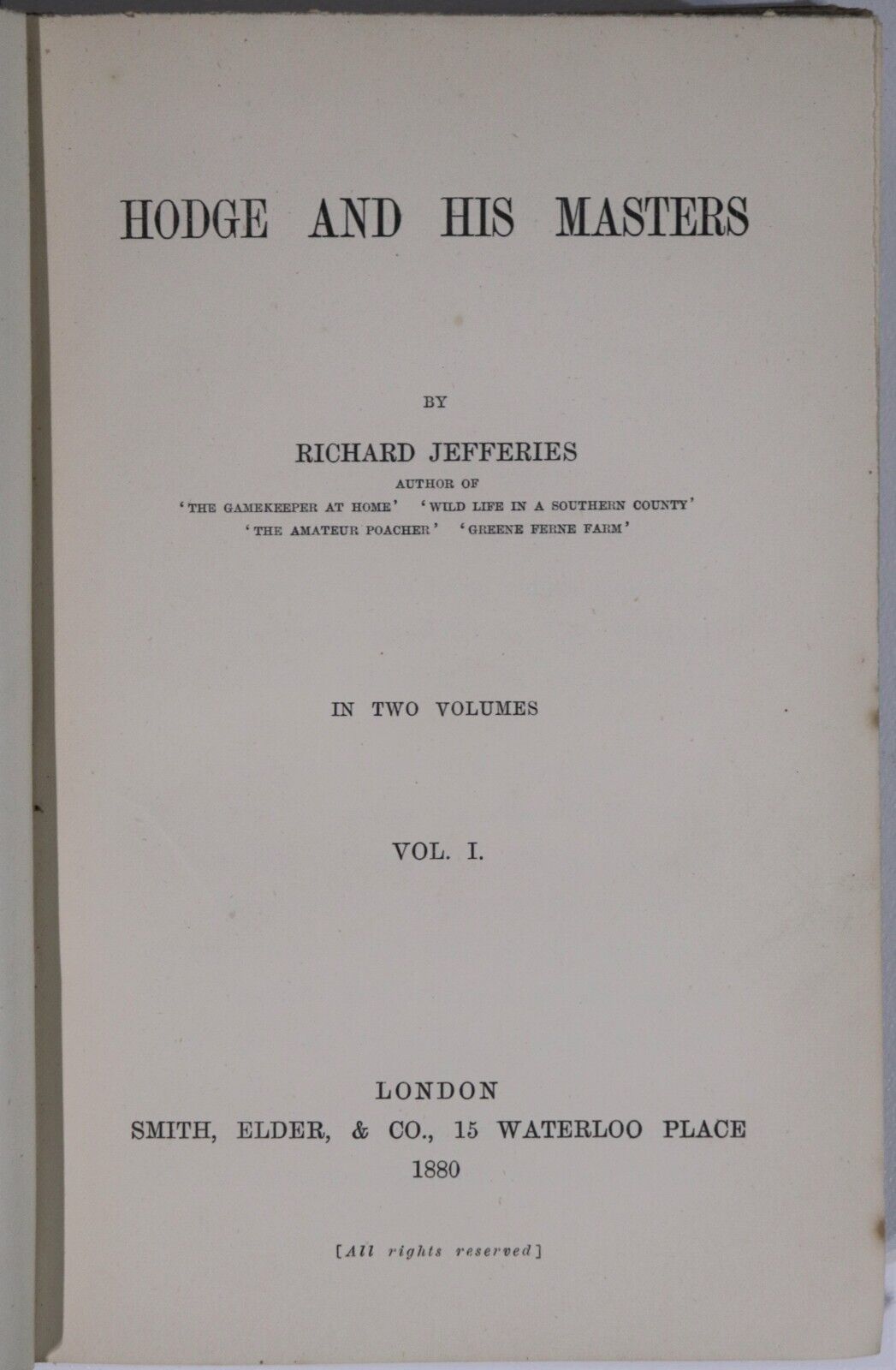 1880 2vol Hodge & His Masters by Richard Jefferies Antique History Book Set - 0