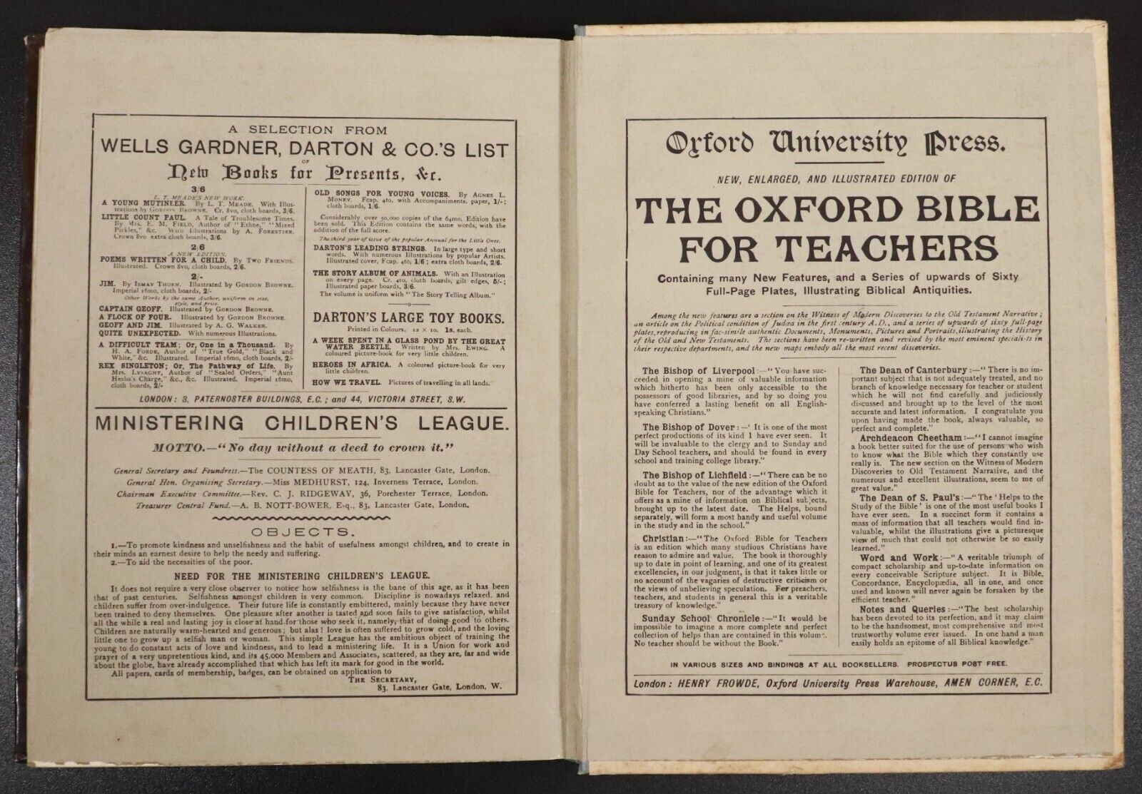 1894 Sunday: Reading For The Young Antiquarian Childrens Theology Book