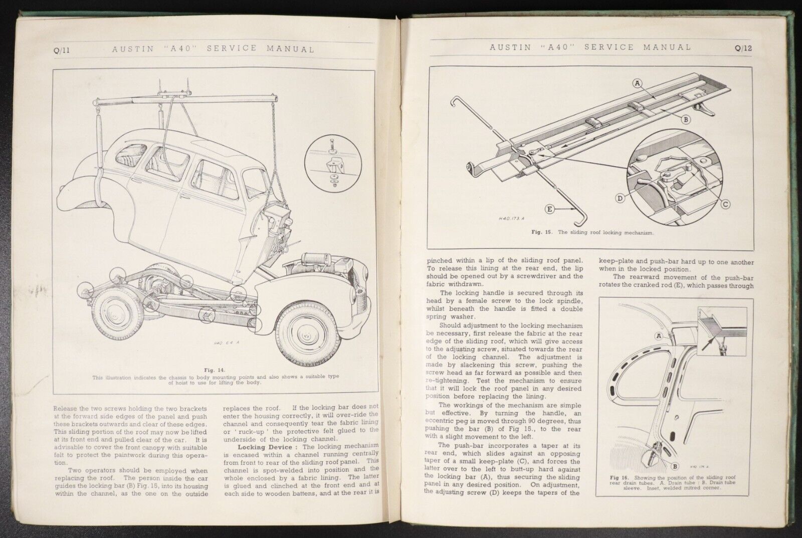 1952 Austin A40 Service Manual Vintage Automotive Reference Book Made In England