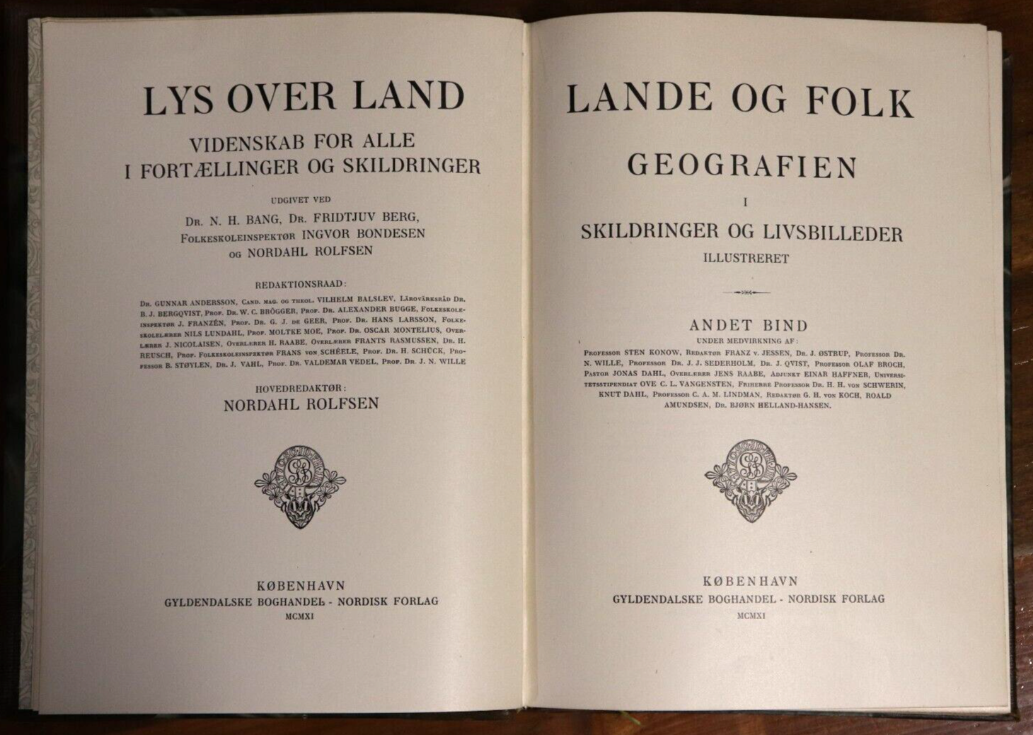 1911 Lande Og Folk Geografien Vol. 2 Antique Danish Geography Book - 0