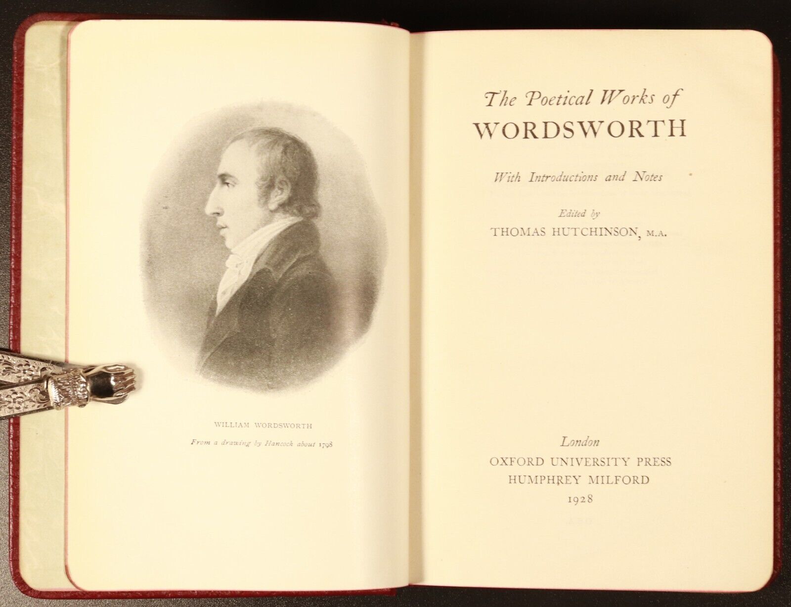 1928 The Poetical Works Of Wordsworth Antique Poetry Book Editor T. Hutchinson