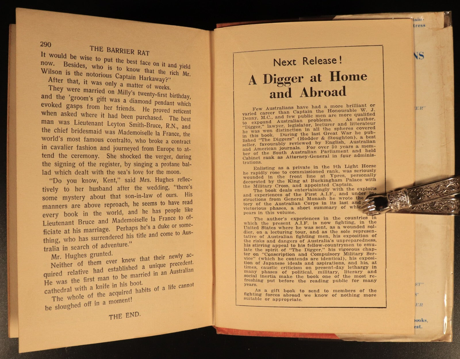 1943 The Barrier Rat by Frank Walford Vintage Australian Fiction Book w/DJ