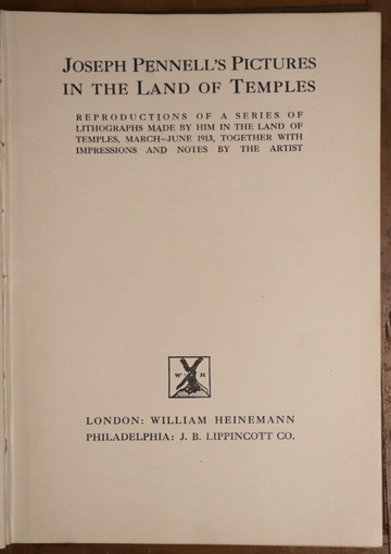 1915 Joseph Pennell's Pictures In The Land Of Temples Greek History Book - 0