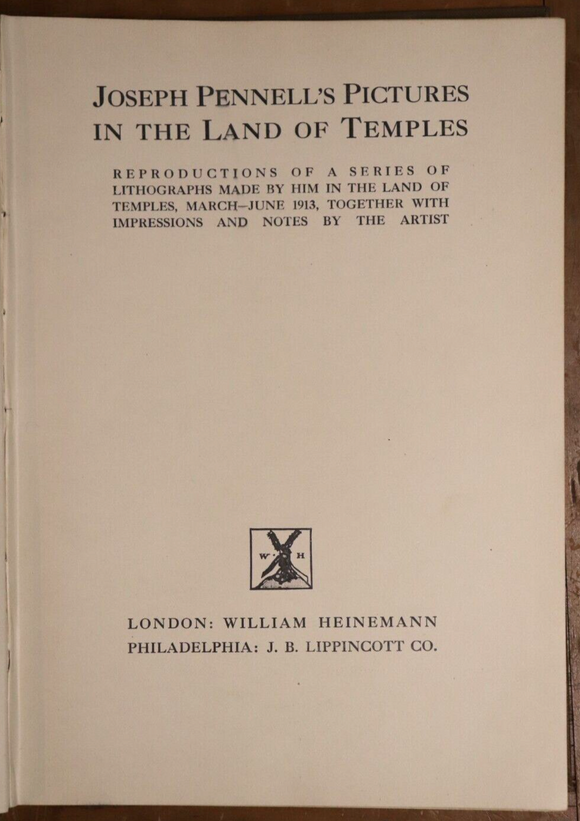 1915 Joseph Pennell's Pictures In The Land Of Temples Greek History Book