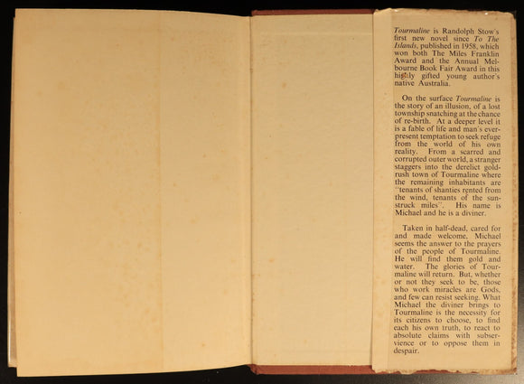 1963 Tourmaline by Randolph Stow Vintage Australian Fiction Book 1st Edition