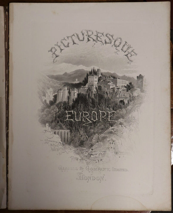 c1880 Picturesque Europe - Division 17 Rare Antiquarian Engravings Plates Book