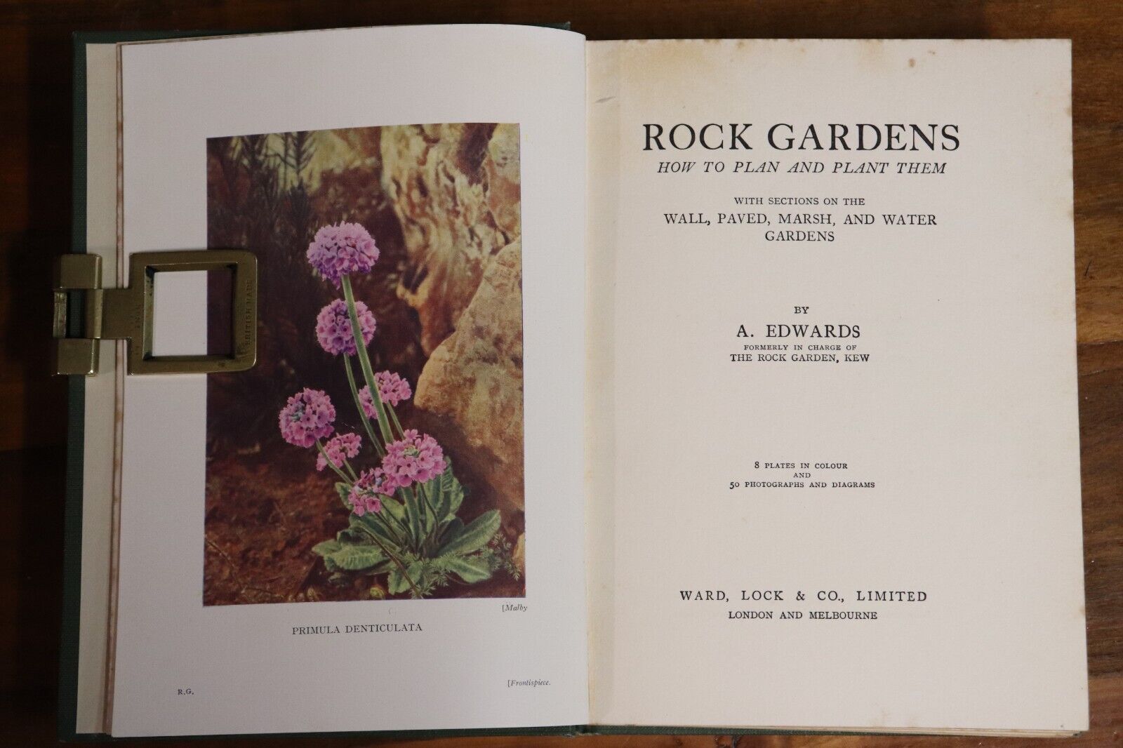 1937 Rock Gardens by A. Edwards Antique British Gardening Reference Book - 0